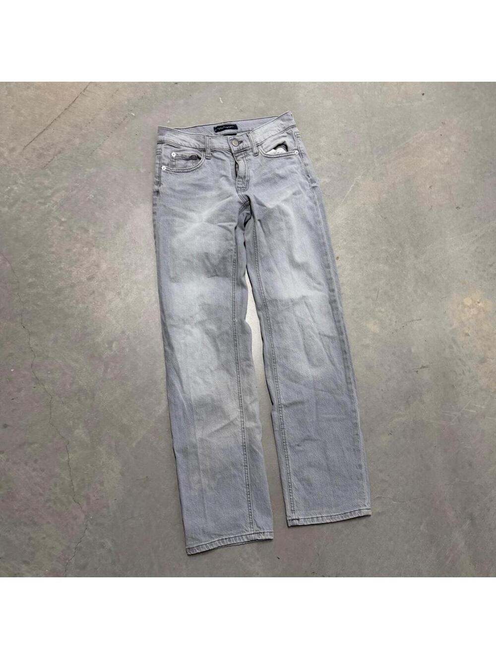 Y2K Women's Aeropostale Gray Low Rise Baggy Jeans Sized 2 Regular Small